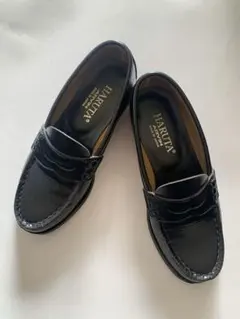 HARUTA ブラックレザー ローファー