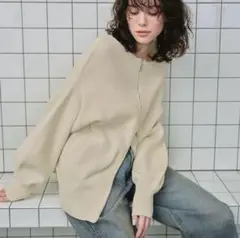 titivate ダブルファスナーオーバーサイズニット　ベージュ