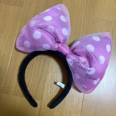 【廃番レア】ミニーマウス　カチューシャ　水玉リボン　ピンク
