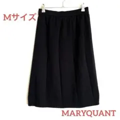 MARYQUANT リブ編み花柄ロゴ入りニットスカート 総柄ロゴ ネイビー Mのサムネイル