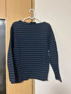 SAINT JAMES ネイビーグリーンストライプ長袖