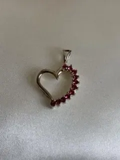 シルバー ハート型 ペンダント ピンクストーン 925