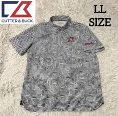 【美品】Cutter & Buck カッター&バック 総柄 刺繍 半袖 L L