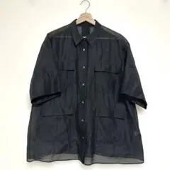 アンフィーロunfilo⭐︎シアーサファリシャツ、黒Mサイズ美品 | Mercari