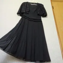 UNITED ARROWS ブラックドレス レースショール付き ワンピース