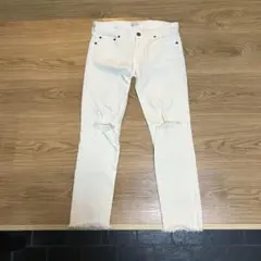 Ungrid ホワイト フリンジ裾スキニーデニム