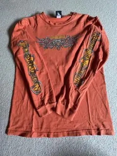 90s Harley-Davidson ロンT オレンジ ビンテージ 希少