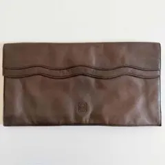 【希少】LOEWE ロエベ クラッチバッグ ナッパレザー アナグラム 茶