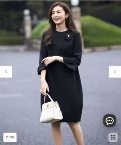 タグ付き　新品未使用　完売品　組曲　ワンピース　ネイビー　フォーマル