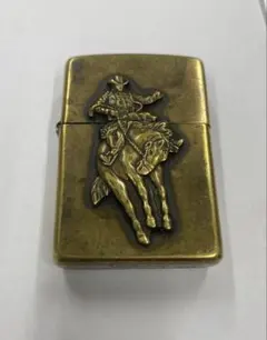 Zippo カウボーイ メタル貼り 真鍮製 オイルライター 1993年6月製造