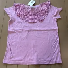 新品Branshes ギンガムチェック襟付きTシャツ ピンク 140cmのサムネイル