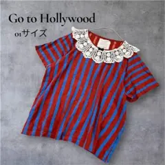 ゴートゥーハリウッド 半袖 Tシャツ フリル レース コットン ストライプ 01のサムネイル