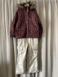子ども用 スキーウェア 上下 サイズ 130 春スキー用に！ ★丈の調整可