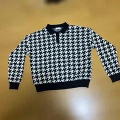 LAGUA GEM ハウンドトゥース柄ポロセーター