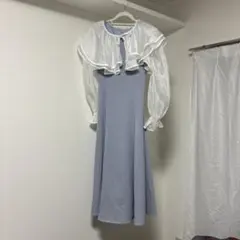 olive des olive ラッフルボレロ付きフレアワンピース水色　フリー