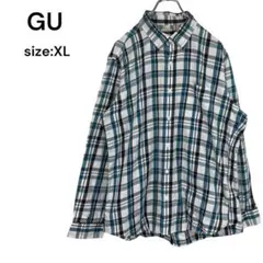 GU　ジーユー　シャツ　トップス　長袖　チェック柄　XL おしゃれ