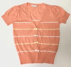 E hyphen world gallery/ボーダー半袖カーディガン