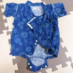 花火柄 紺色 甚平 70cm ロンパース