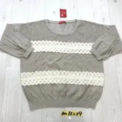 earth music&ecology アース レース 七分袖 ニットセーター