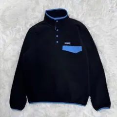 パタゴニア シンチラスナップＴ　フリースジャケット Sブラック/ブルー