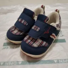 Mizuno ネイビー チェック柄 スニーカー