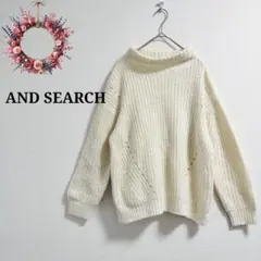 アンドサーチ◇ざっくり編みニット ローゲージ セーター オーバーサイズ M