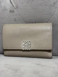 ロエベ バーティカルウォレット グレー アナグラム 長財布 札入れ 