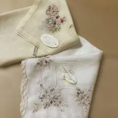 高級手刺繍　ハンカチ　2枚セット