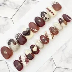 2949.（全サイズ現品販売）ハート♡バレンタインネイルチップ