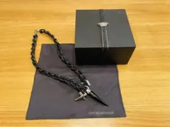 エンポリオアルマーニ メンズ ネックレス レザー ブラック×シルバーのサムネイル