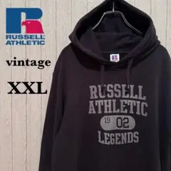 【限定】US古着ラッセルカレッジロゴフーディースウェットパーカーオーバーサイズ