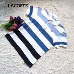 【日本製】LACOSTE【ボーダー】【ワニ】ポロシャツ サイズ3