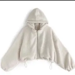 GRLグレイル フード付きボアダブルジップショート丈ブルゾンtu937