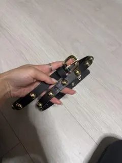ZARA スタッズ付き ブラック ベルト