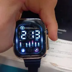 ネイビー スクエア デジタルスマートウォッチ