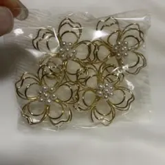 花型モチーフ ワイヤフラワー 大型 4個セット