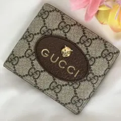 グッチ ネオヴィンテージ GGスプリーム 札入れカードケース　キャット　虎