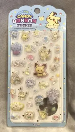 【韓国限定】ポケモン　ポケピース　キャンディボンボンステッカー　水色パッケージ