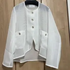 ヤマダヤ新品Vin（ヴァン） ラウンドヘムメッシュジャケット （オフホワイト）