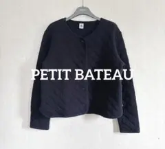 【美品】PETIT BATEAU チュビックキルティングカーディガン ネイビーM