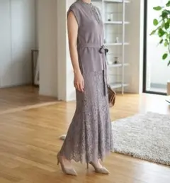 美品　SNIDEL ニットベストセットマーメイドレースワンピース