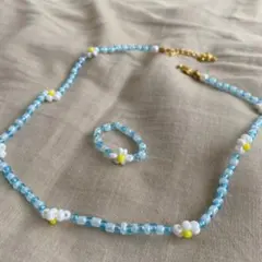 ハンドメイド　韓国　チョーカー＆リング