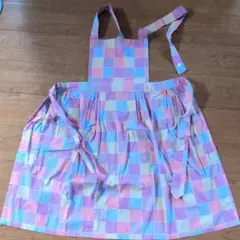 パステルカラー チェック柄 エプロンのサムネイル