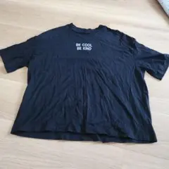 GU 半袖Tシャツ ブラック ロゴプリント