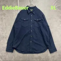 エディーバウアー ネイビーシャツ ワークスタイル コットン 厚手【6925】