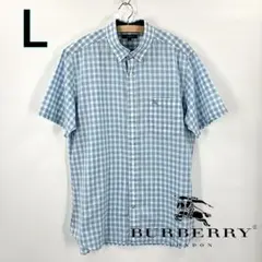BURBERRY バーバリー 半袖BDシャツ チェック 水色 メンズ Lのサムネイル