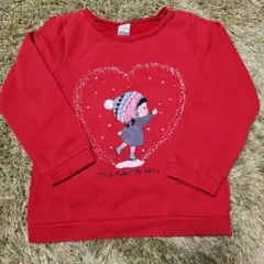 LC WaIKIKI 赤い長袖トレーナー 雪の女の子