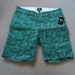 STUSSY ペイズリー柄 ショートパンツ グリーン 30インチのサムネイル