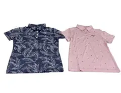 【美品】Callaway レディース シャツ M ピンク ネイビー