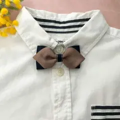 ベビーからキッズ蝶ネクタイ　ネイビー×ブラウン　七五三　入園式　結婚式　発表会